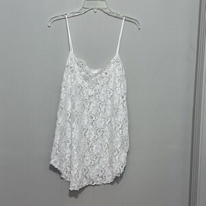 VTG Adonna Stretch All Lace‎ Babydoll Nightie Nightgown Beads Sequins Sexy Sz M